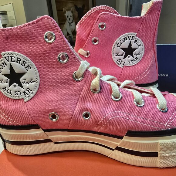 Converse Chuck 70 Plus Hi Oopsi Pink Egret Black Women's Size 7 Sneaker NEW - Picture 1 of 10